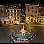 Piazza Barberini. הטריטון בחשיפה ארוכה ממלון הדולצ'ה ויטה